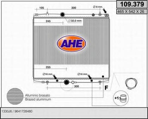 AHE 109379 Радиатор, охлаждение двигателя