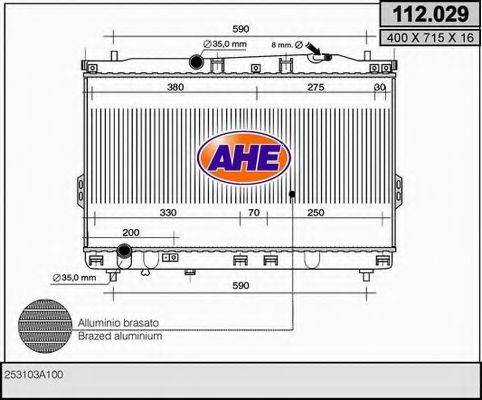 AHE 112029 Радиатор, охлаждение двигателя