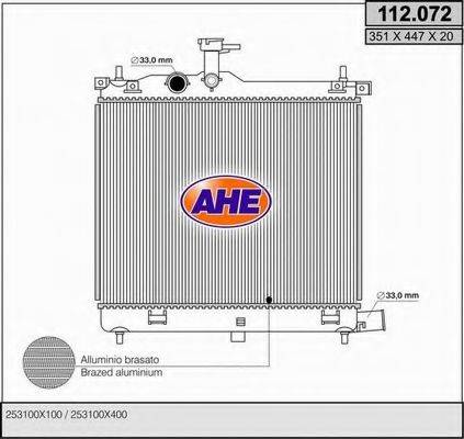 AHE 112072 Радиатор, охлаждение двигателя