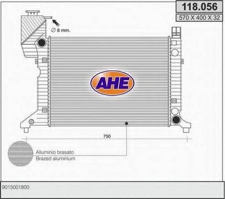 AHE 118056 Радиатор, охлаждение двигателя