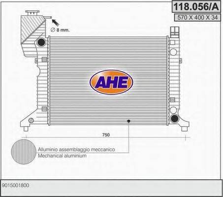 Радиатор, охлаждение двигателя AHE 118.056/A