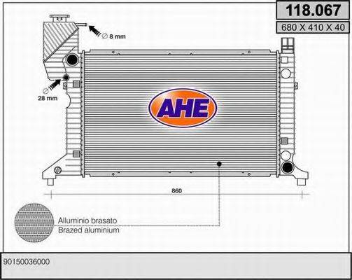 AHE 118067 Радіатор, охолодження двигуна