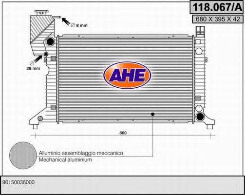 Радиатор, охлаждение двигателя AHE 118.067/A