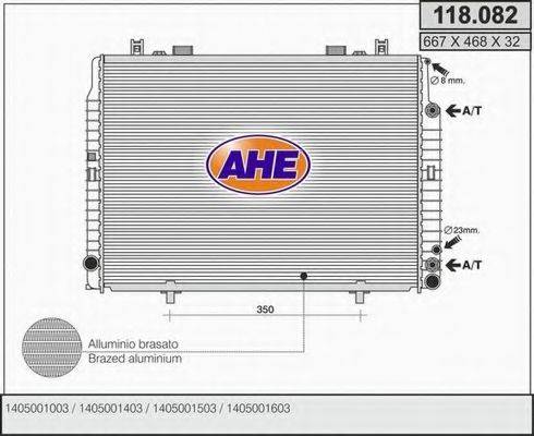 AHE 118082 Радиатор, охлаждение двигателя