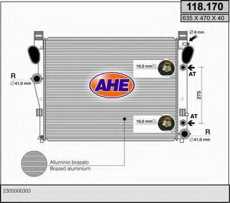AHE 118170 Радиатор, охлаждение двигателя