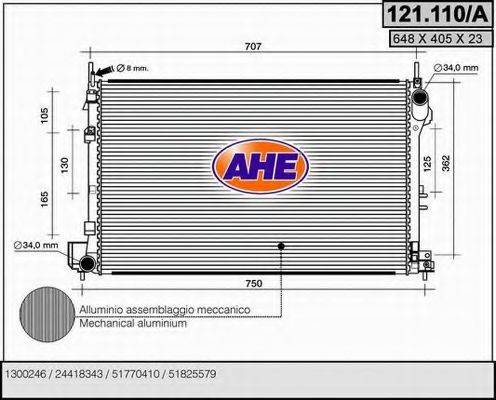 Радиатор, охлаждение двигателя AHE 121.110/A