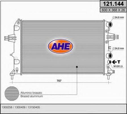 AHE 121144 Радиатор, охлаждение двигателя