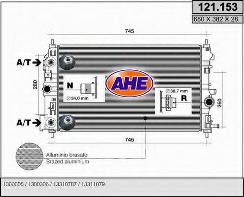 AHE 121153 Радіатор, охолодження двигуна