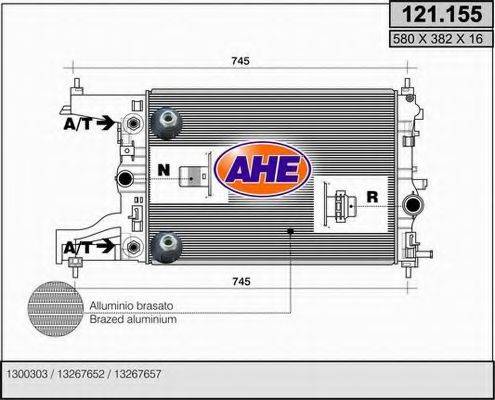 AHE 121155 Радиатор, охлаждение двигателя