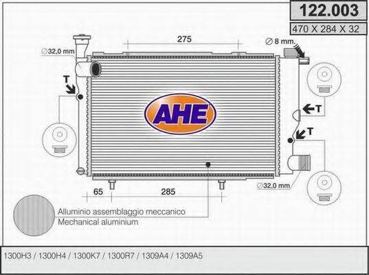 AHE 122003 Радиатор, охлаждение двигателя
