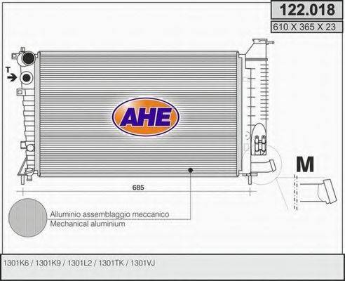 AHE 122018 Радиатор, охлаждение двигателя