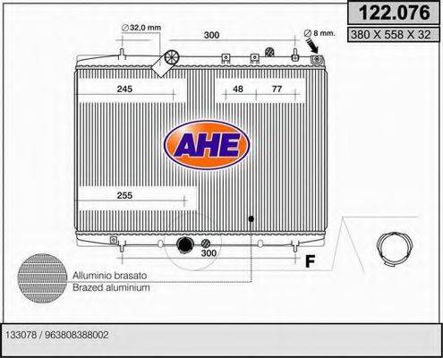 AHE 122076 Радиатор, охлаждение двигателя