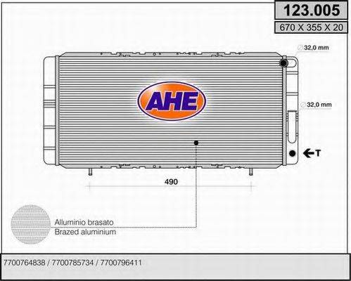 AHE 123005 Радіатор, охолодження двигуна