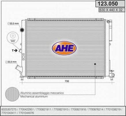 AHE 123050 Радиатор, охлаждение двигателя