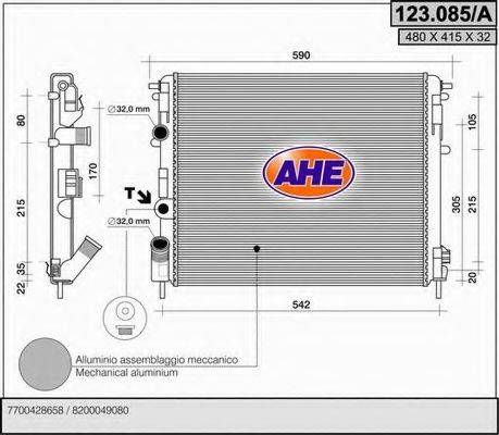 Радиатор, охлаждение двигателя AHE 123.085/A