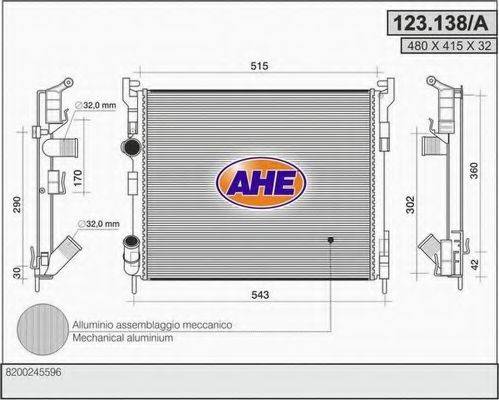 Радіатор, охолодження двигуна AHE 123.138/A