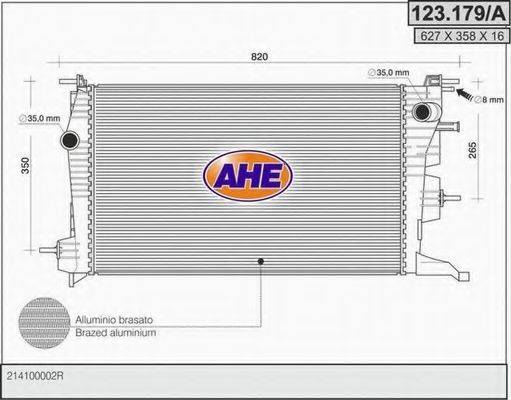 Радіатор, охолодження двигуна AHE 123.179/A