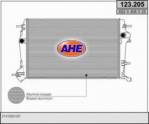 AHE 123205 Радиатор, охлаждение двигателя
