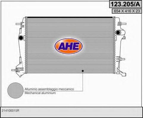 Радиатор, охлаждение двигателя AHE 123.205/A