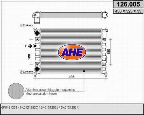 AHE 126005 Радиатор, охлаждение двигателя