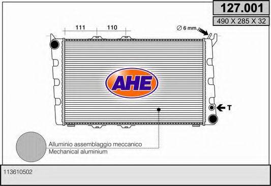 AHE 127001 Радиатор, охлаждение двигателя