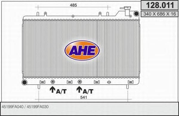 Радиатор, охлаждение двигателя AHE 128.011
