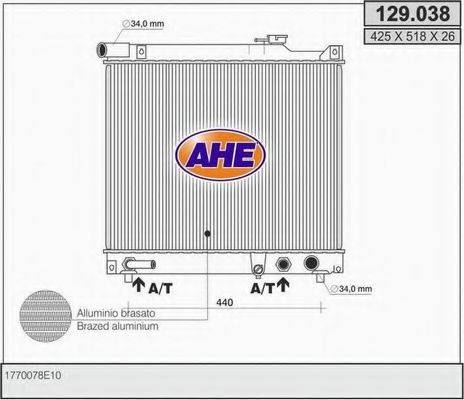 AHE 129038 Радиатор, охлаждение двигателя