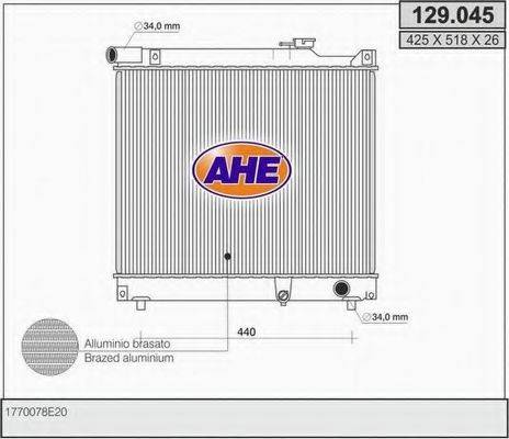 Радиатор, охлаждение двигателя AHE 129.045