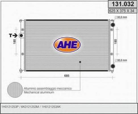 AHE 131032 Радиатор, охлаждение двигателя