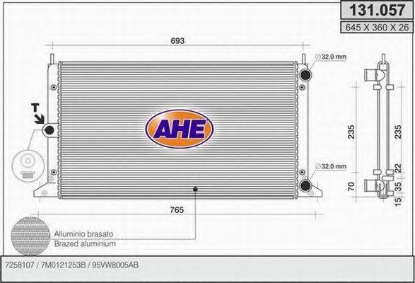 AHE 131057 Радиатор, охлаждение двигателя