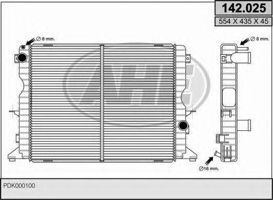 Радиатор, охлаждение двигателя AHE 142.025