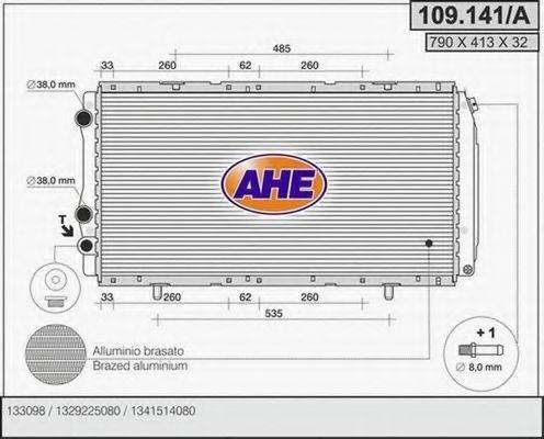 AHE 109141A Радиатор, охлаждение двигателя