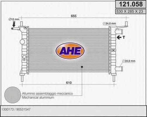 AHE 121058 Радиатор, охлаждение двигателя