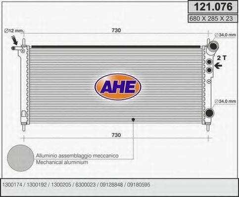 AHE 121076 Радиатор, охлаждение двигателя