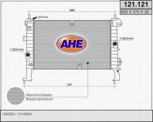 AHE 121121 Радиатор, охлаждение двигателя