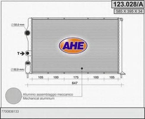 Радіатор, охолодження двигуна AHE 123.028/A