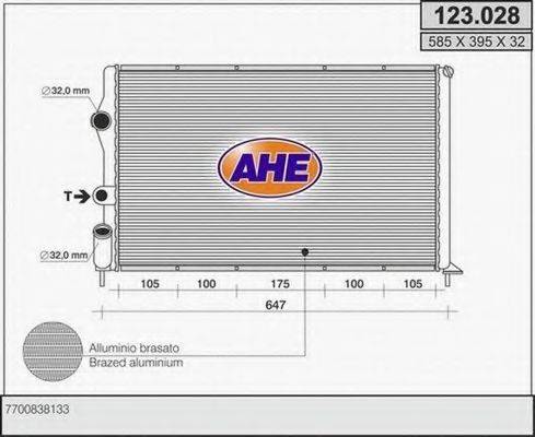 Радиатор, охлаждение двигателя AHE 123.028