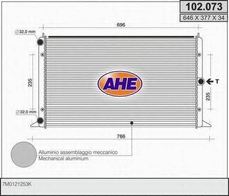 AHE 102073 Радиатор, охлаждение двигателя