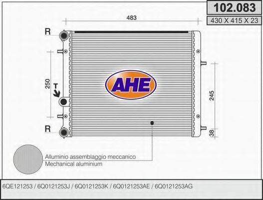 AHE 102083 Радиатор, охлаждение двигателя