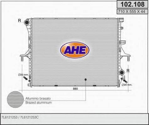AHE 102108 Радиатор, охлаждение двигателя