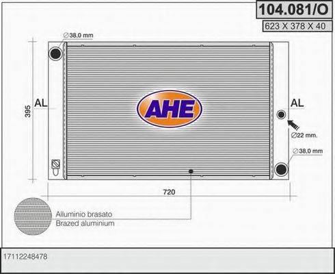 AHE 104081O Радиатор, охлаждение двигателя