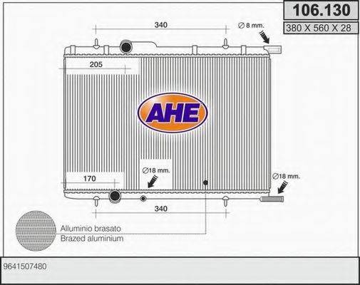 AHE 106130 Радиатор, охлаждение двигателя