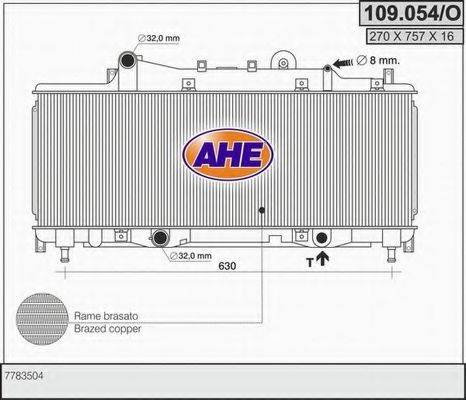Радиатор, охлаждение двигателя AHE 109.054/O