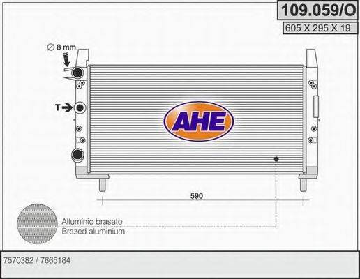 Радіатор, охолодження двигуна AHE 109.059/O