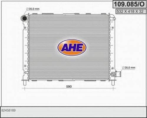 Радиатор, охлаждение двигателя AHE 109.085/O