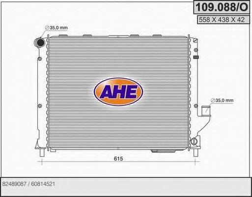 Радиатор, охлаждение двигателя AHE 109.088/O