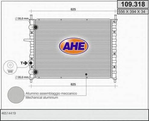 AHE 109318 Радиатор, охлаждение двигателя