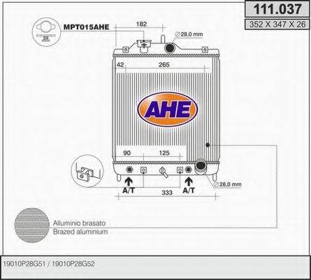 AHE 111037 Радиатор, охлаждение двигателя