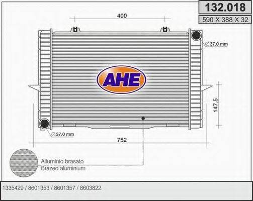 AHE 132018 Радиатор, охлаждение двигателя