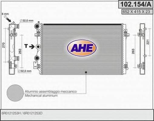 Радіатор, охолодження двигуна AHE 102.154/A